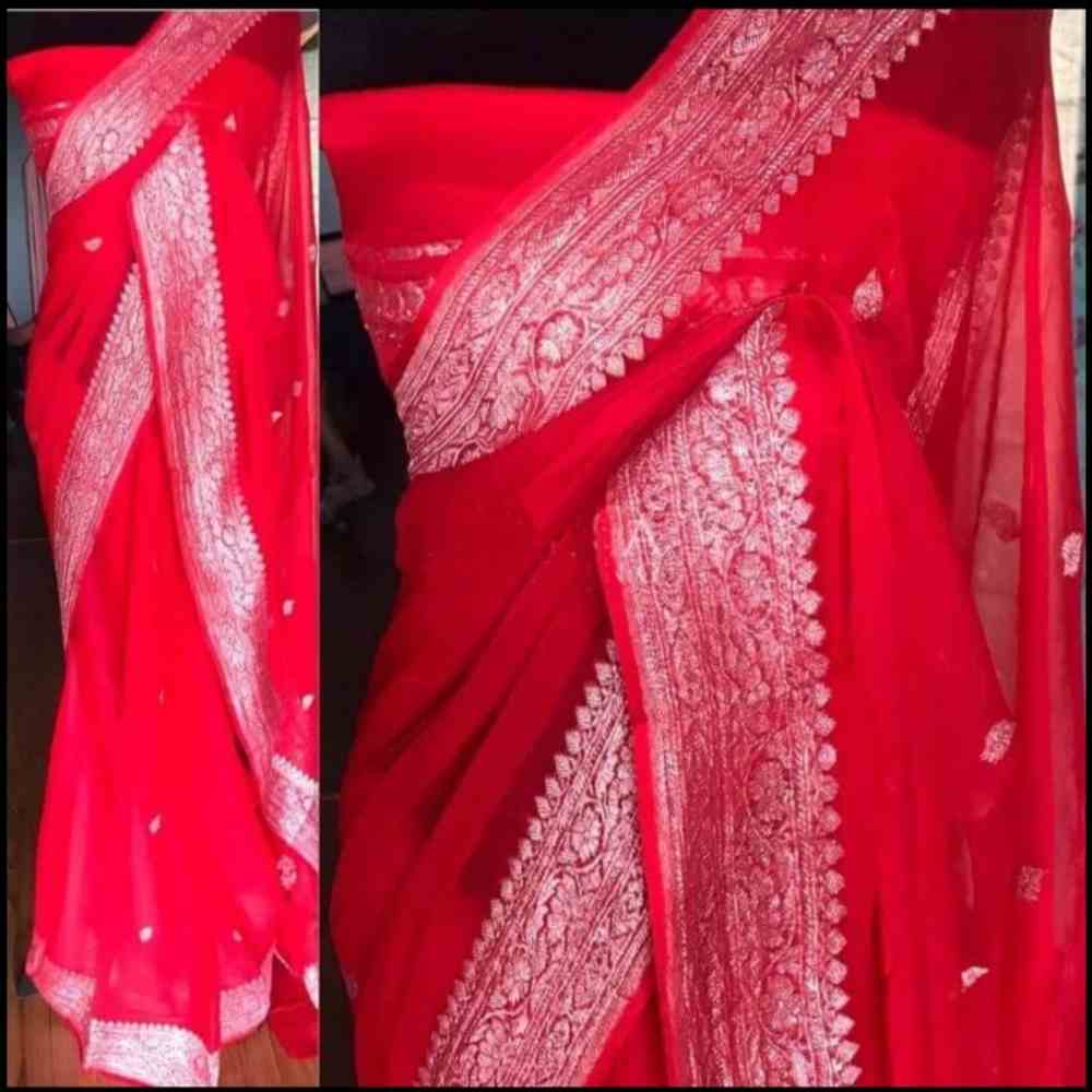 Tussar Saree with Madhubani Bride, Doli, and Kaahar Painting